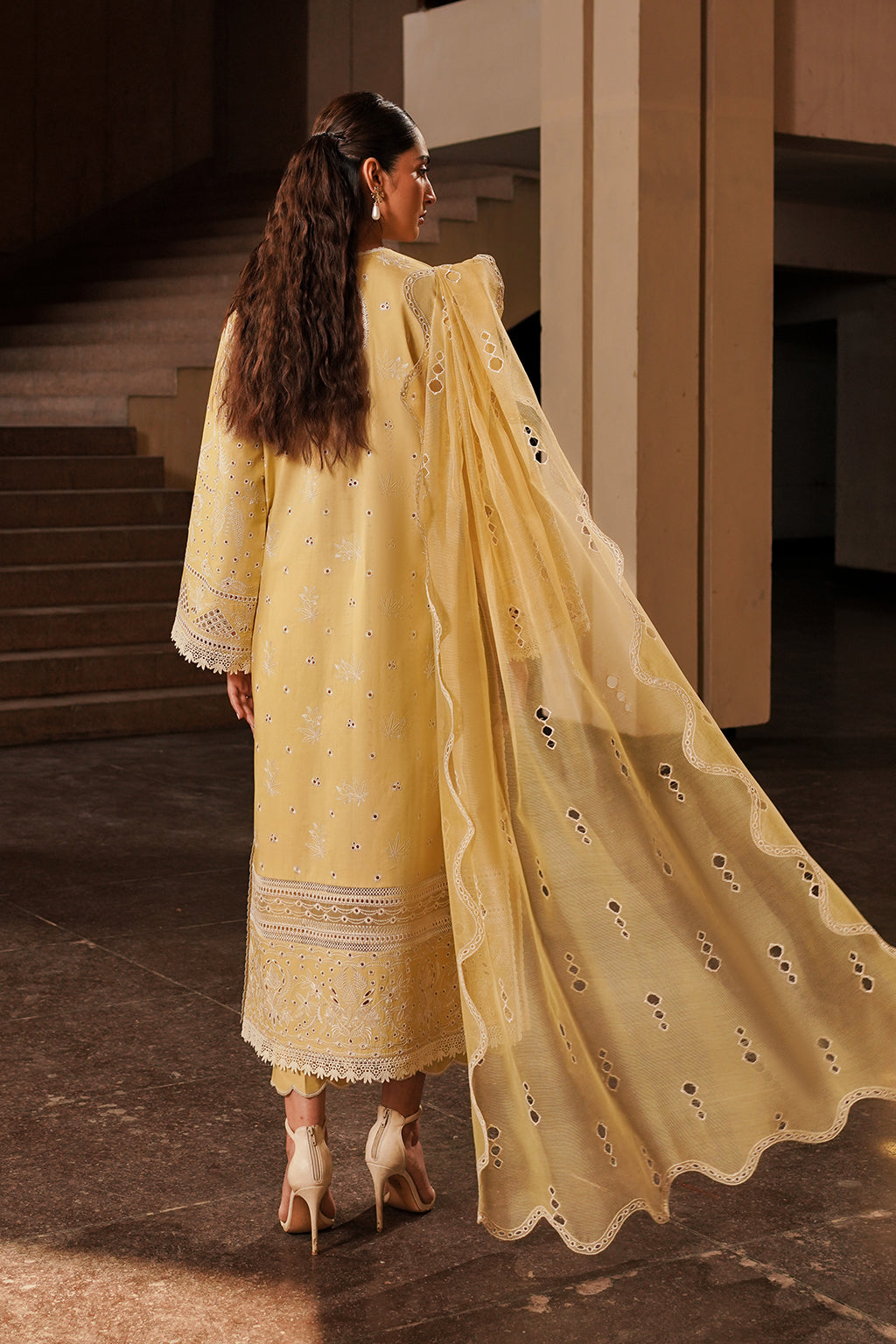 Afrozeh | Chikankari Lawn 24 | Canary