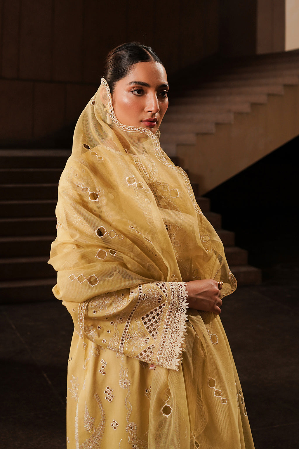 Afrozeh | Chikankari Lawn 24 | Canary