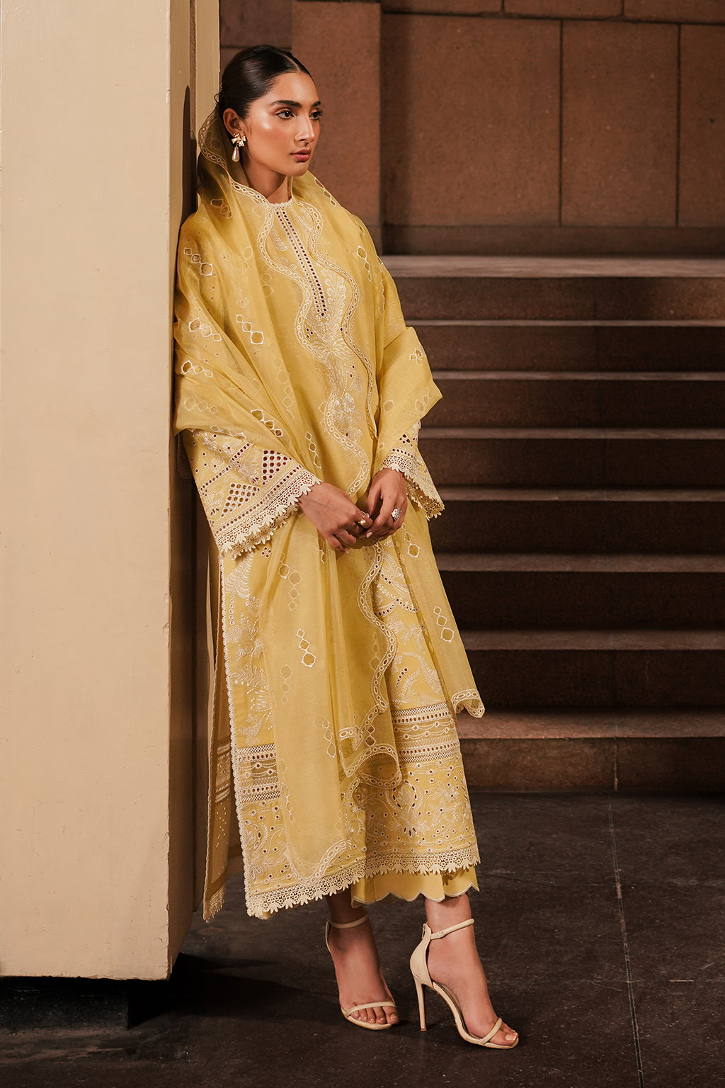 Afrozeh | Chikankari Lawn 24 | Canary