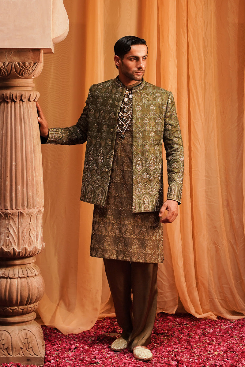Republic By Omar Farooq | Bandhgala Suit | "Rayan" Bandhgala Jacket -  Republic by Omar Farooq Bandhgala Suit - Original Designer Dress - House of Maryam