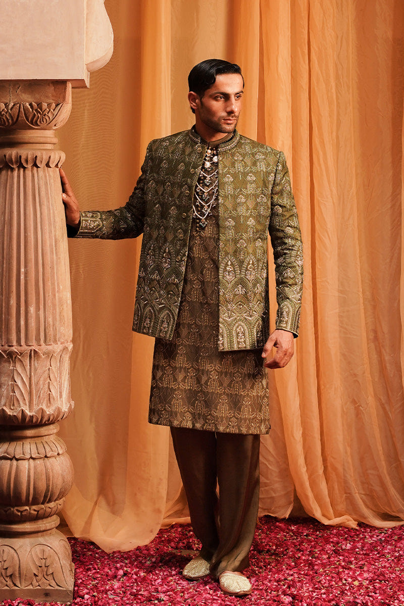 Republic By Omar Farooq | Bandhgala Suit | "Rayan" Bandhgala Jacket -  Republic by Omar Farooq Bandhgala Suit - Original Designer Dress - House of Maryam