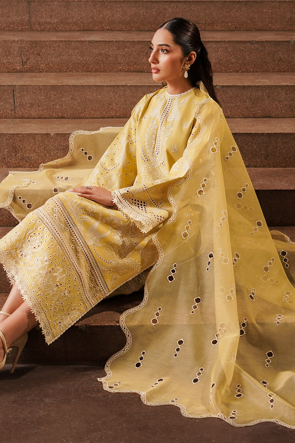 Afrozeh | Chikankari Lawn 24 | Canary