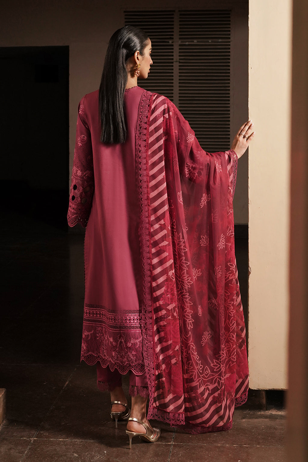 Afrozeh | Chikankari Lawn 24 | Cordovan -  Afrozeh Luxury - Original Designer Dress - House of Maryam
