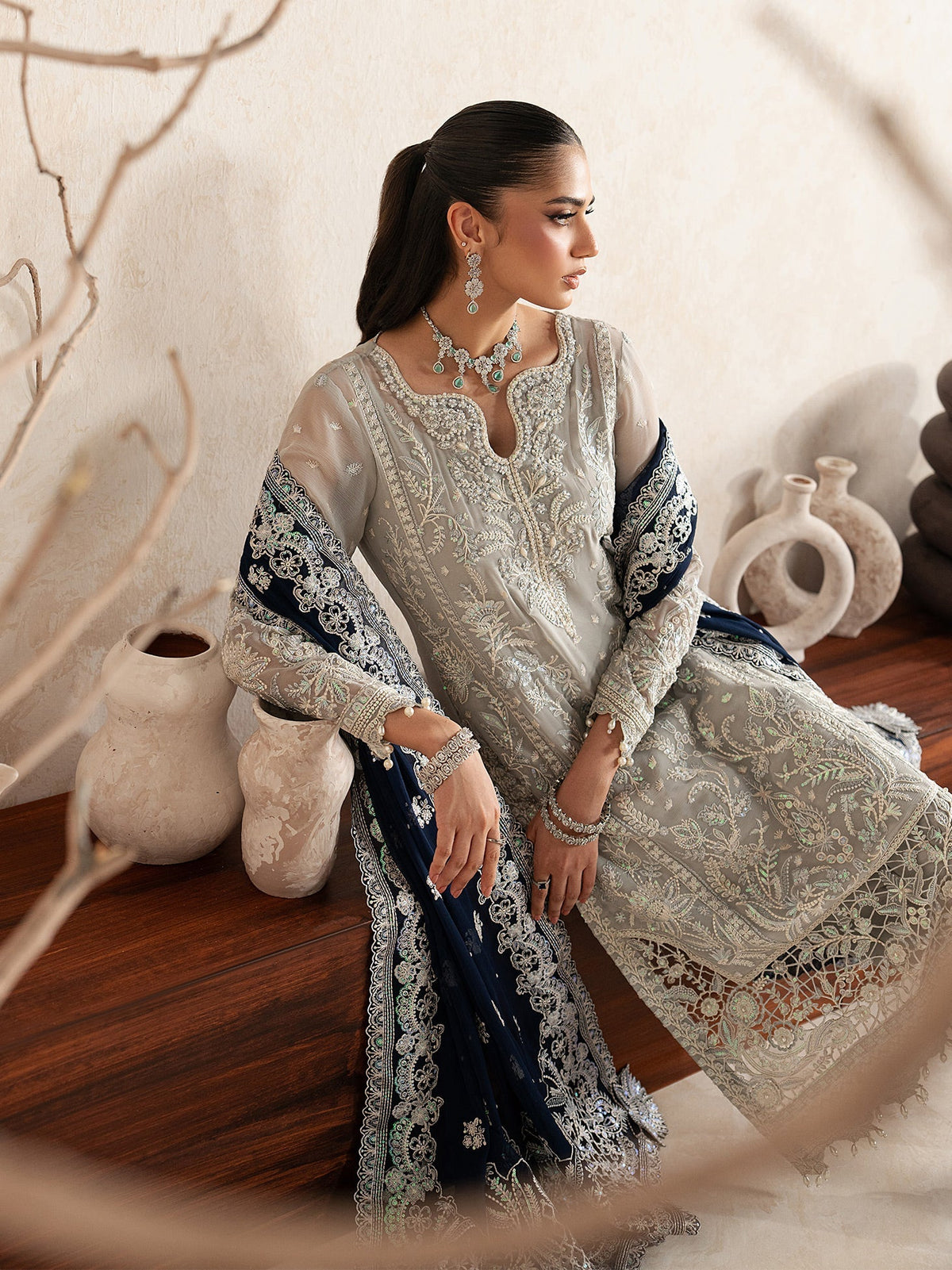 Gulaal | Inaaya Embroidered Chiffon 26 | Gianna, image 9