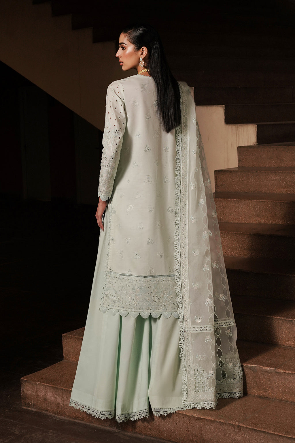 Afrozeh | Chikankari Lawn 24 | Celadon -  Afrozeh Luxury - Original Designer Dress - House of Maryam