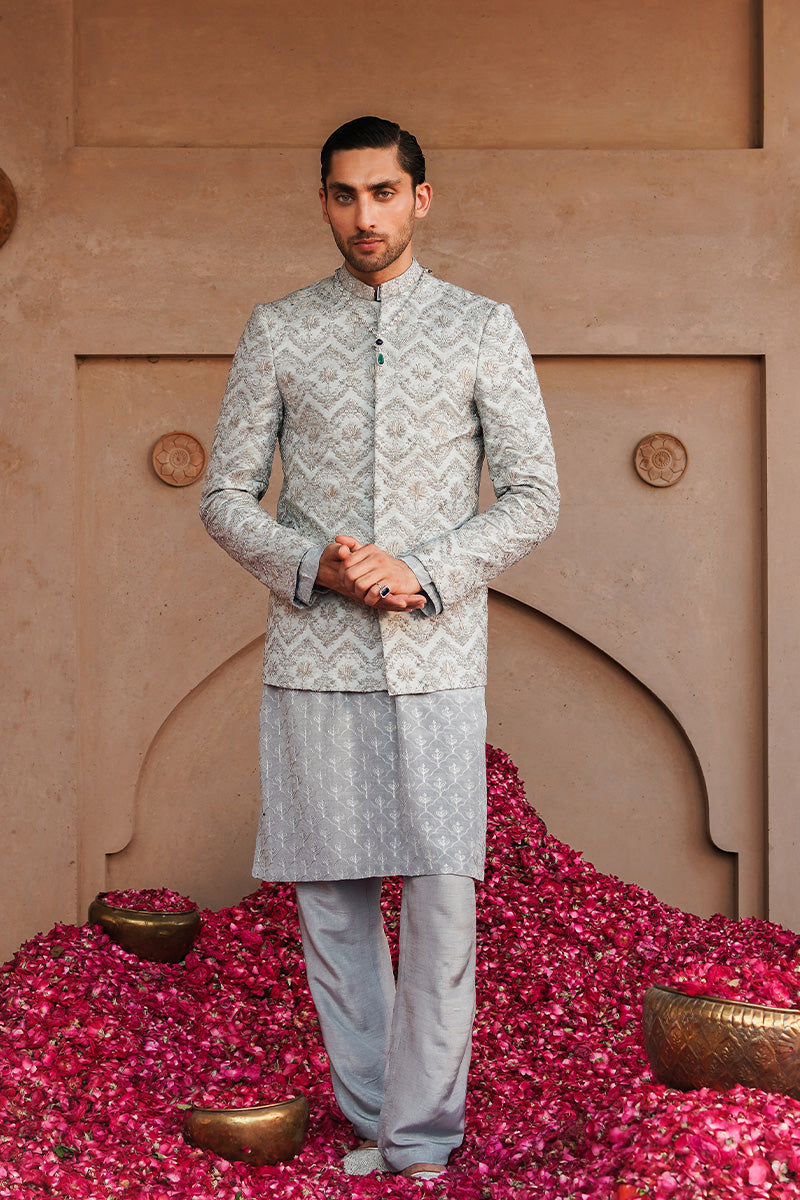 Republic By Omar Farooq | Bandhgala Suit | "Mohsin" Bandhgala Jacket -  Republic by Omar Farooq Bandhgala Suit - Original Designer Dress - House of Maryam