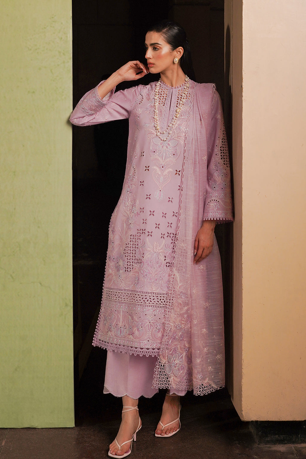 Afrozeh | Chikankari Lawn 24 | Thistle -  Afrozeh Luxury - Original Designer Dress - House of Maryam