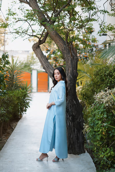 Erum Khan | Nue Pret | Serene Sky -  Erum Khan Ladies Clothes - Original Designer Dress - House of Maryam