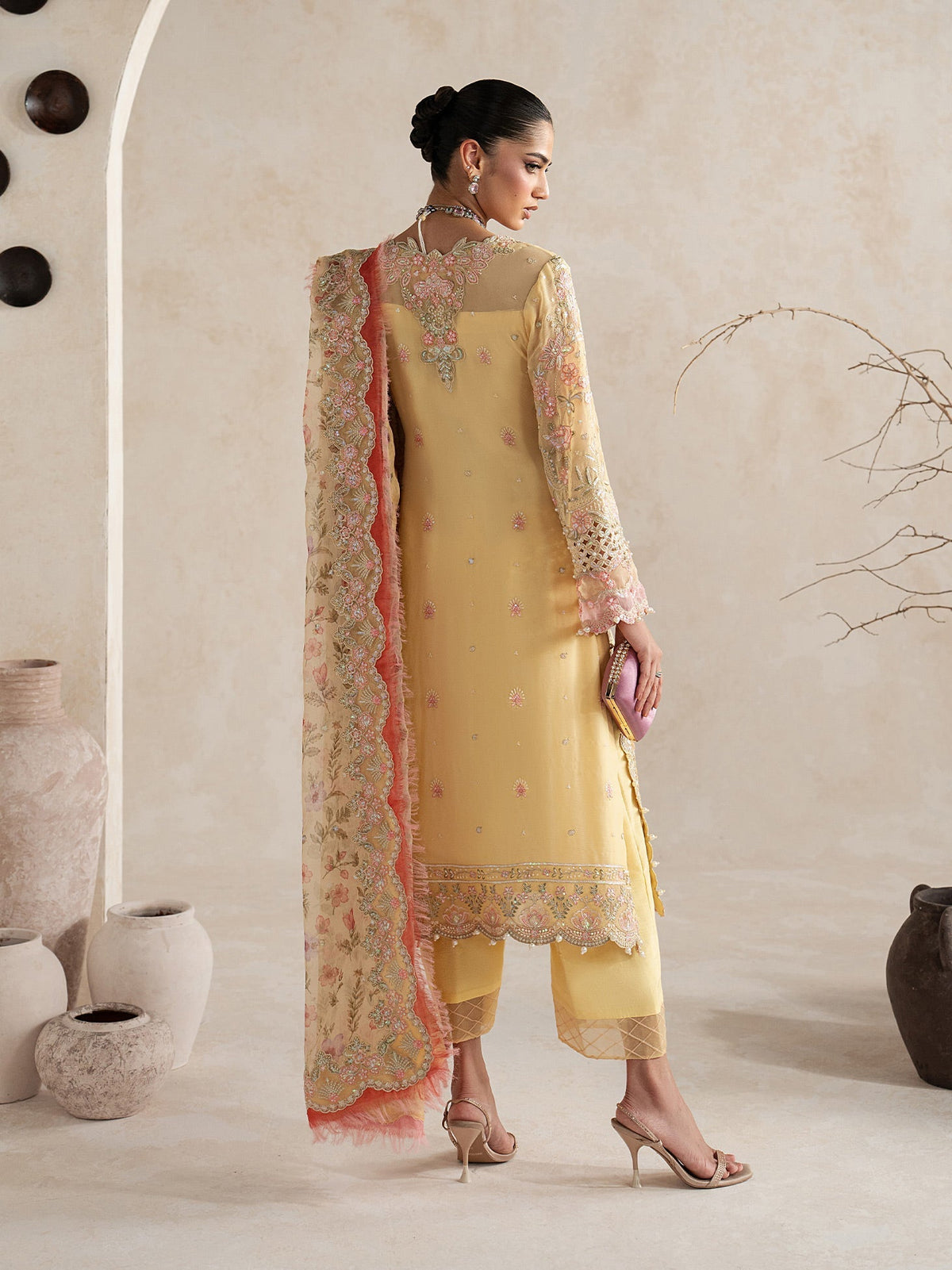 Gulaal | Inaaya Embroidered Chiffon 26 |Roselle, image 2
