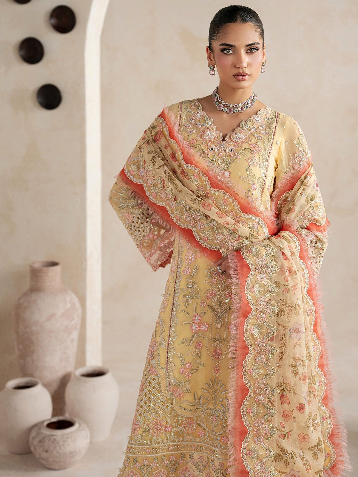 Gulaal | Inaaya Embroidered Chiffon 26 |Roselle, image 5