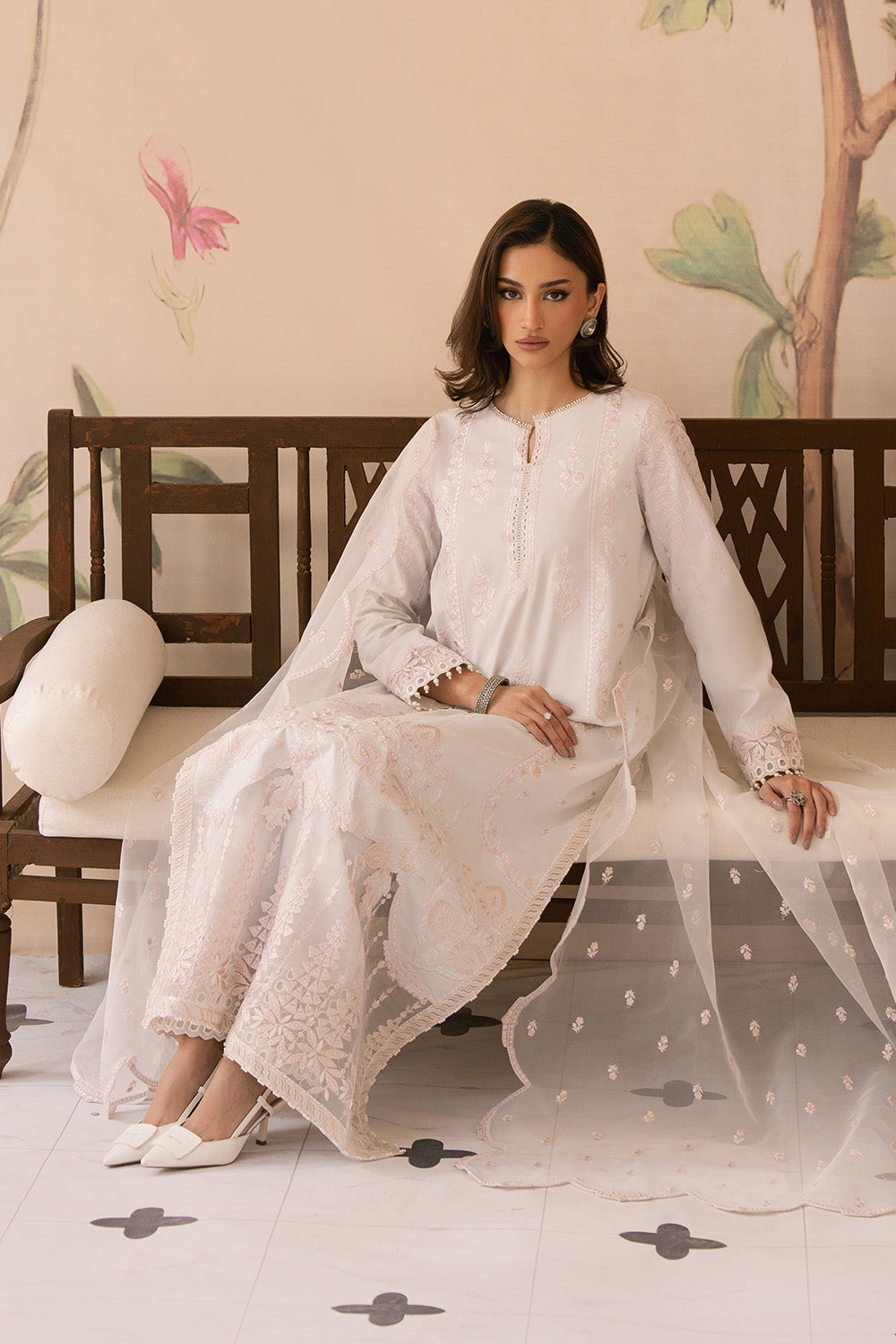 Maryum N Maria | Eid Luxury Lawn 25 | AREZOO - MS50153 -  Maryum N Maria Ladies Clothes - Original Designer Dress - House of Maryam