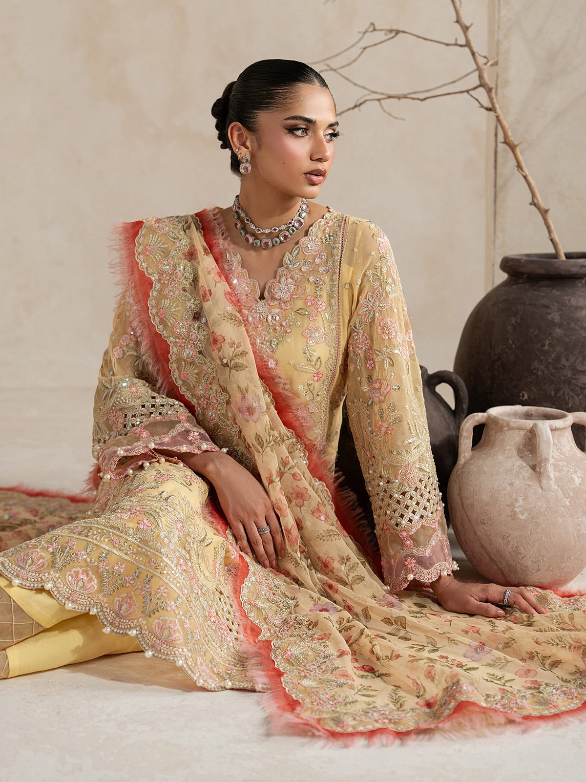 Gulaal | Inaaya Embroidered Chiffon 26 |Roselle, image 6