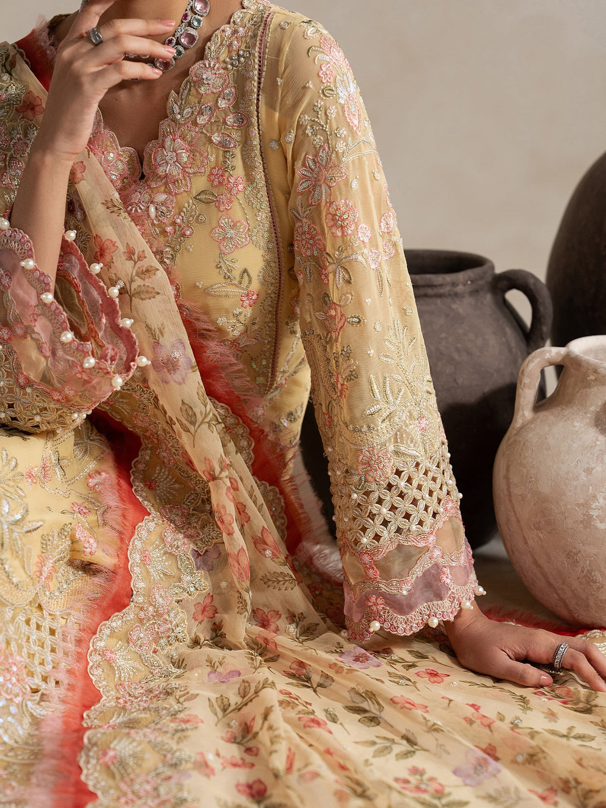 Gulaal | Inaaya Embroidered Chiffon 26 |Roselle, image 8