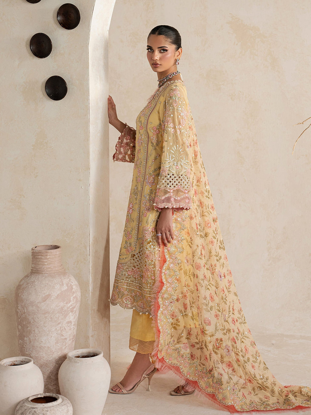 Gulaal | Inaaya Embroidered Chiffon 26 |Roselle, image 4