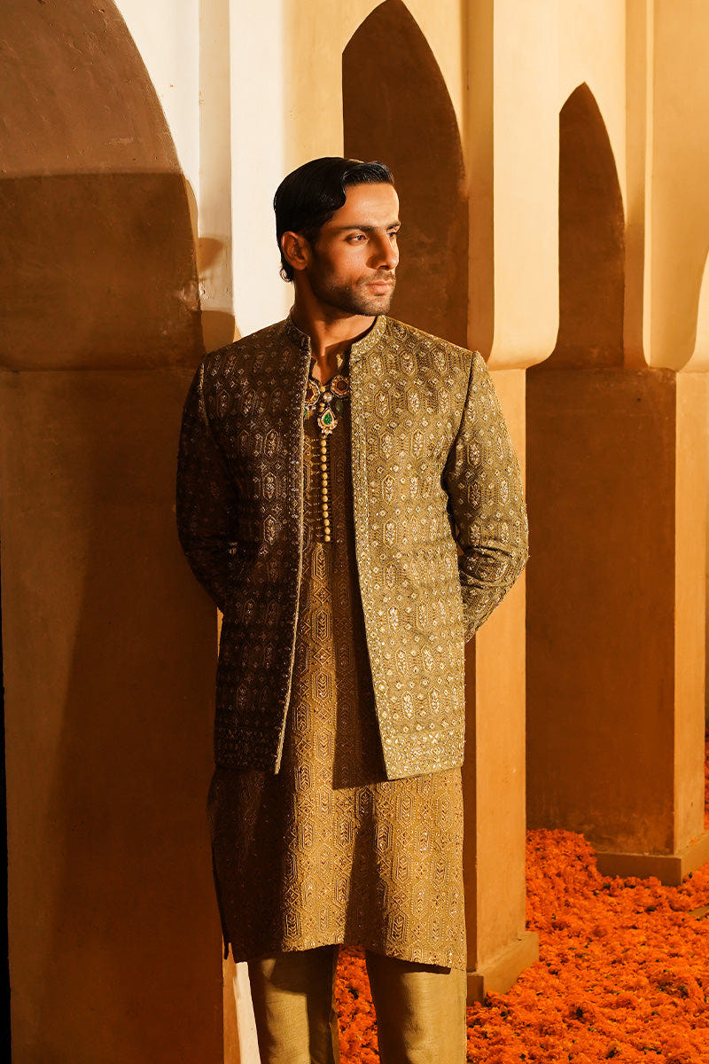 Republic By Omar Farooq | Bandhgala Suit | "Yahya" Bandhgala Jacket -  Republic by Omar Farooq Bandhgala Suit - Original Designer Dress - House of Maryam
