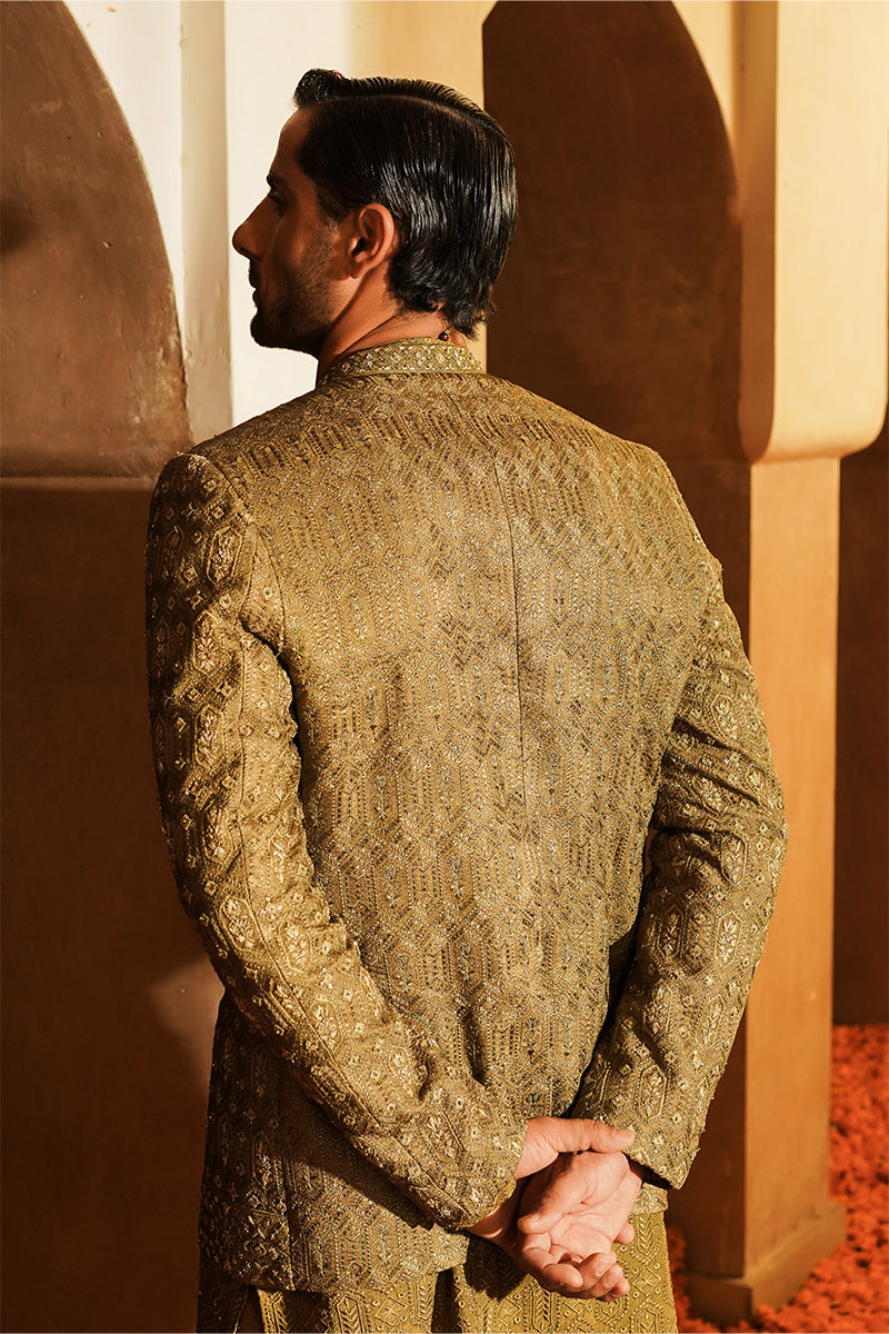 Republic By Omar Farooq | Bandhgala Suit | "Yahya" Bandhgala Jacket -  Republic by Omar Farooq Bandhgala Suit - Original Designer Dress - House of Maryam
