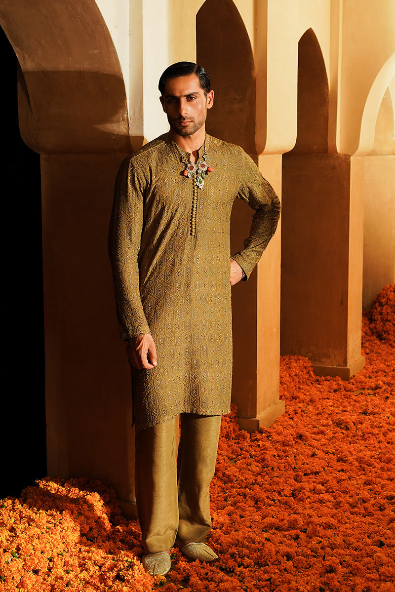Republic By Omar Farooq | Luxury Rtw | "Yahya" Kurta Pajama -  Republic by Omar Farooq Luxury RTW - Original Designer Dress - House of Maryam