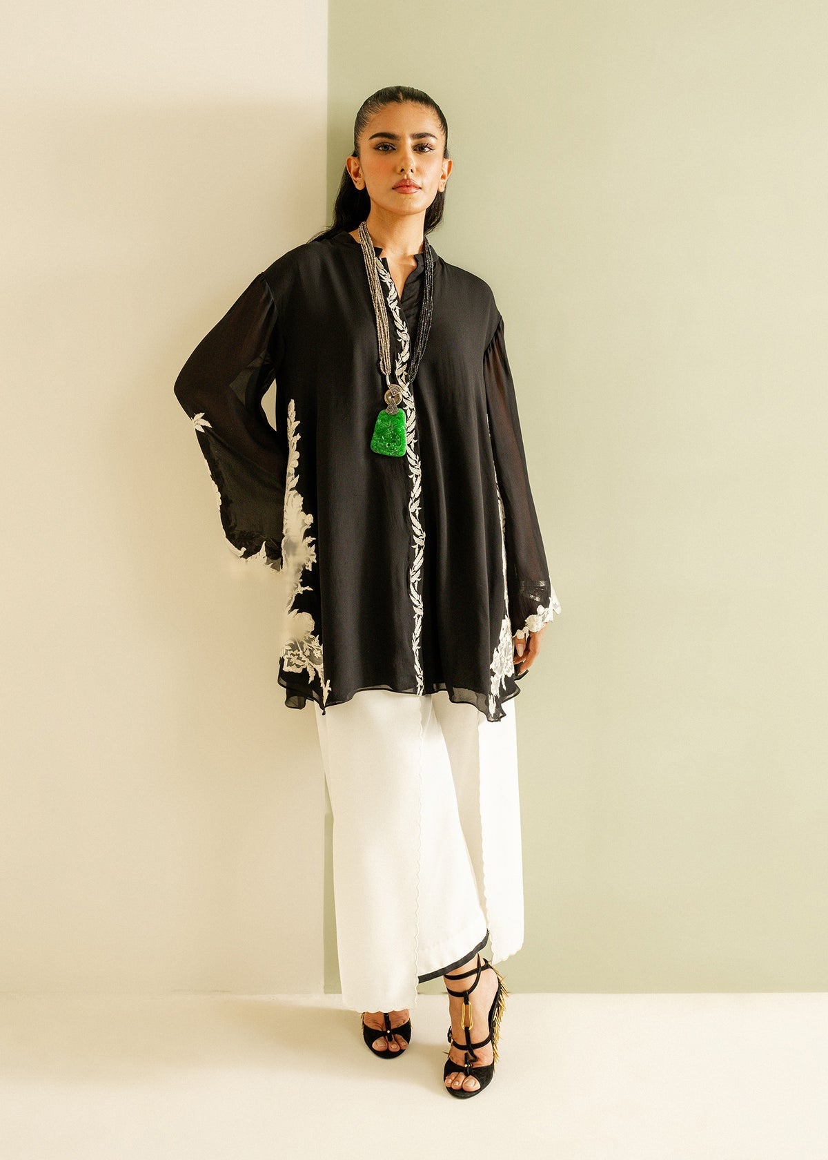 Mahgul | Ayanas Garden | Monochrome Flow -  Mahgul Ladies Clothes - Original Designer Dress - House of Maryam