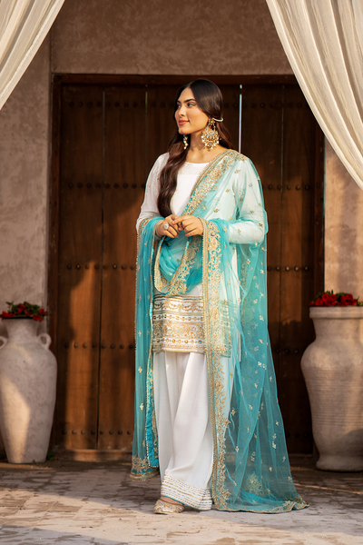 Erum Khan | Sakhiyan Formals | SUFAID PHOOL -  Erum Khan Formal - Original Designer Dress - House of Maryam