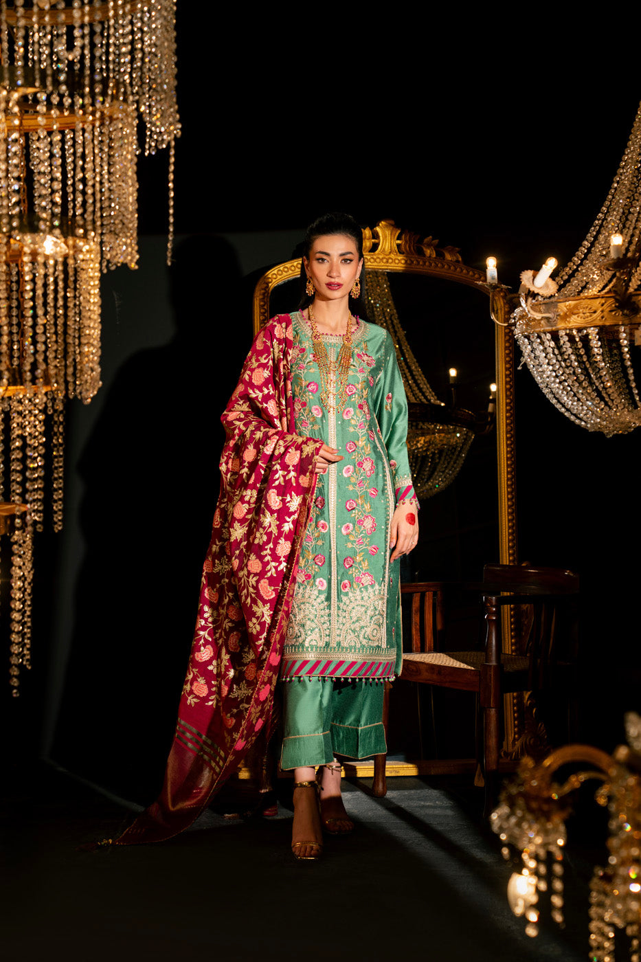AlKaram | Festive Summer 25 | FC-9D-25-Sage -  Alkaram Ladies Clothes - Original Designer Dress - House of Maryam
