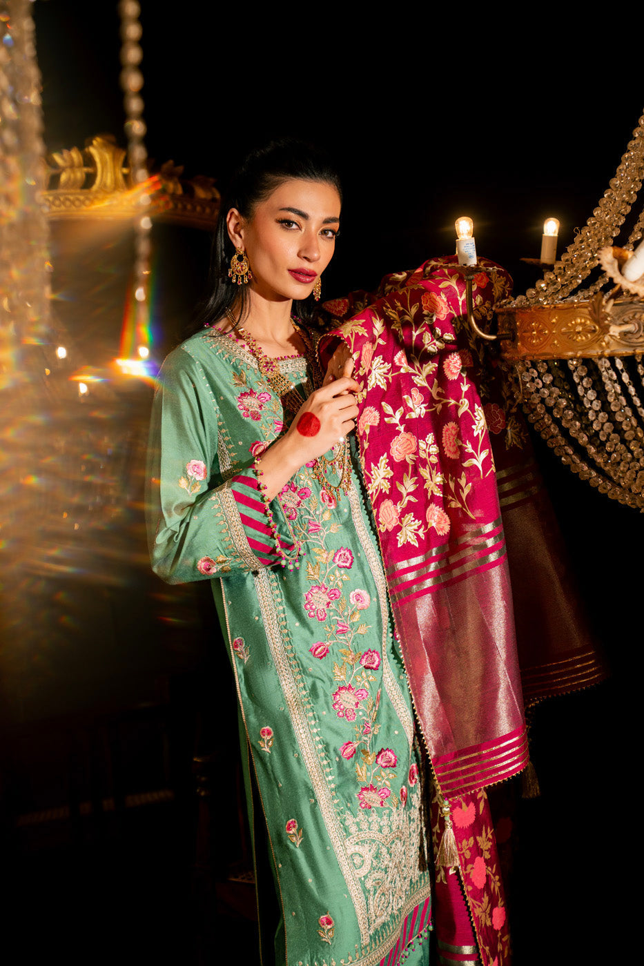AlKaram | Festive Summer 25 | FC-9D-25-Sage -  Alkaram Ladies Clothes - Original Designer Dress - House of Maryam