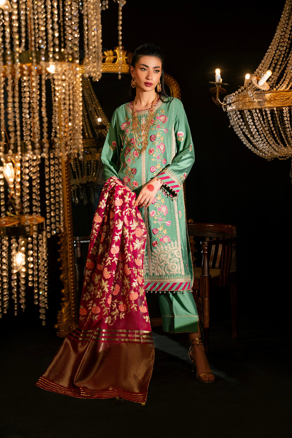 AlKaram | Festive Summer 25 | FC-9D-25-Sage -  Alkaram Ladies Clothes - Original Designer Dress - House of Maryam