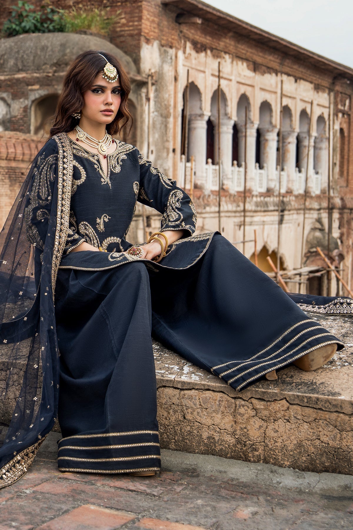 Charizma | Festive Pret | 3-PC Embroidered Raw Silk CMA-6-411, image 4