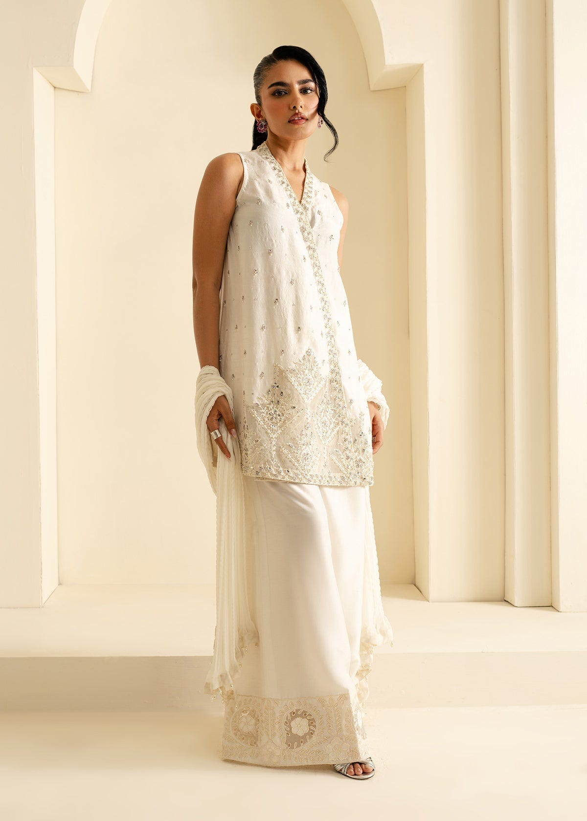 Mahgul | Nooreh Luxe | Celestial Ivory -  Mahgul Ladies Clothes - Original Designer Dress - House of Maryam