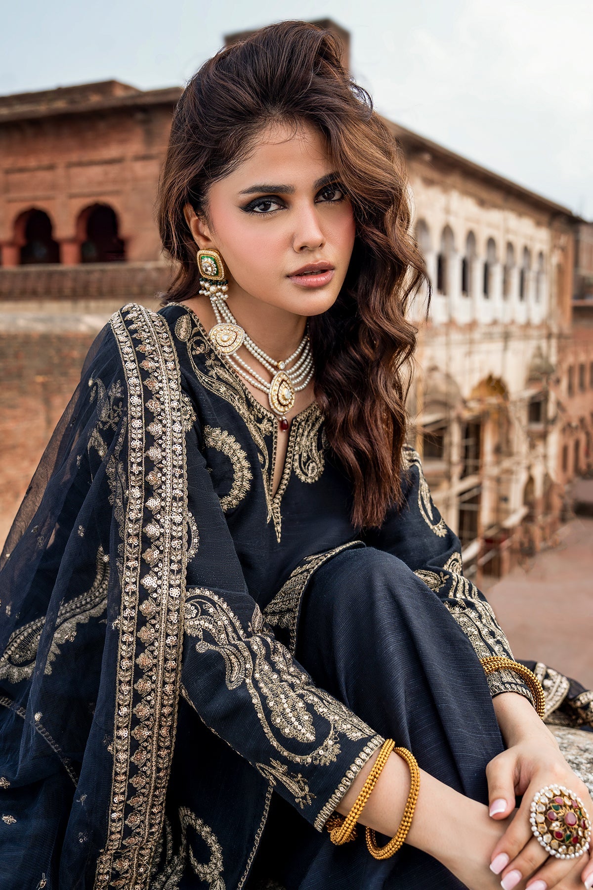 Charizma | Festive Pret | 3-PC Embroidered Raw Silk CMA-6-411, image 3