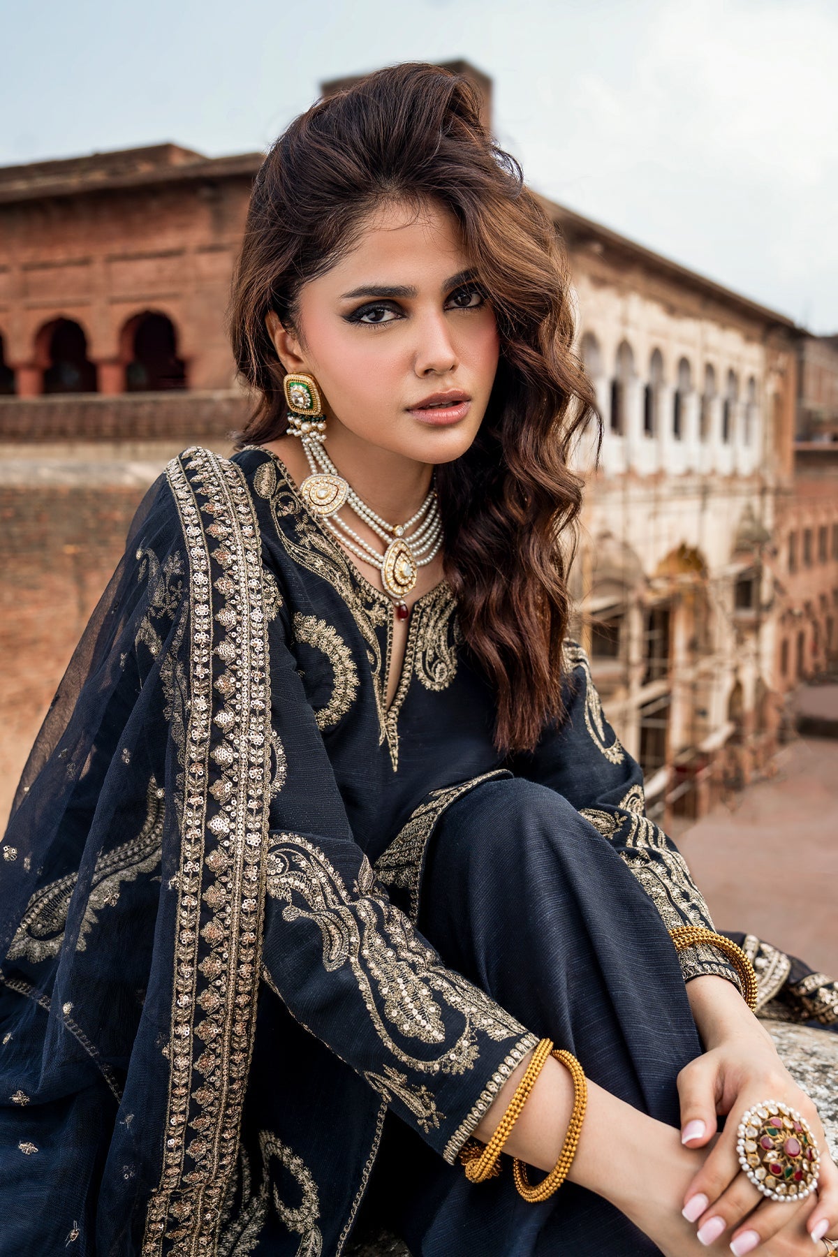Charizma | Festive Pret | 3-PC Embroidered Raw Silk CMA-6-411, image 5
