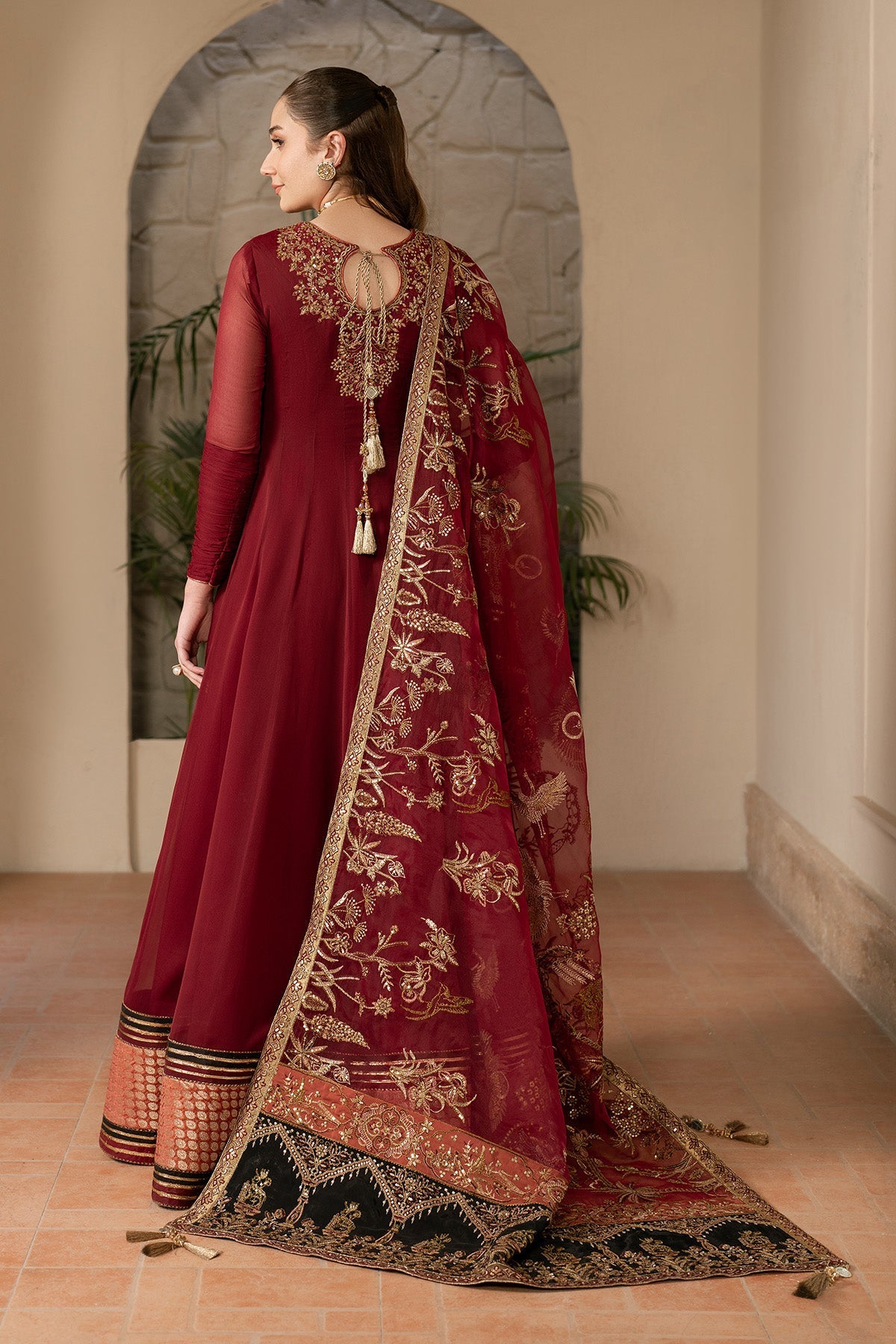 Alizeh | Ready to wear | Maroon Dress 3 piece - RTW1024, image 2