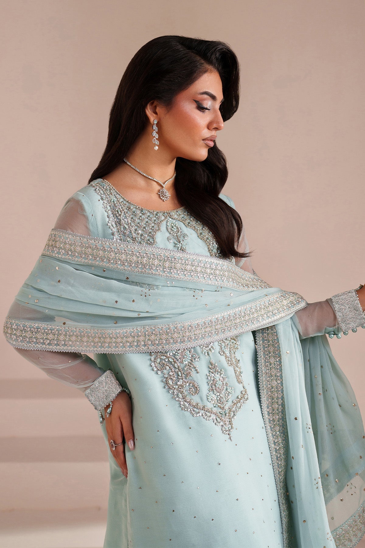Alizeh | Aymal Handcrafted Luxury Formals | AF-BHM-4063-Azure, image 4