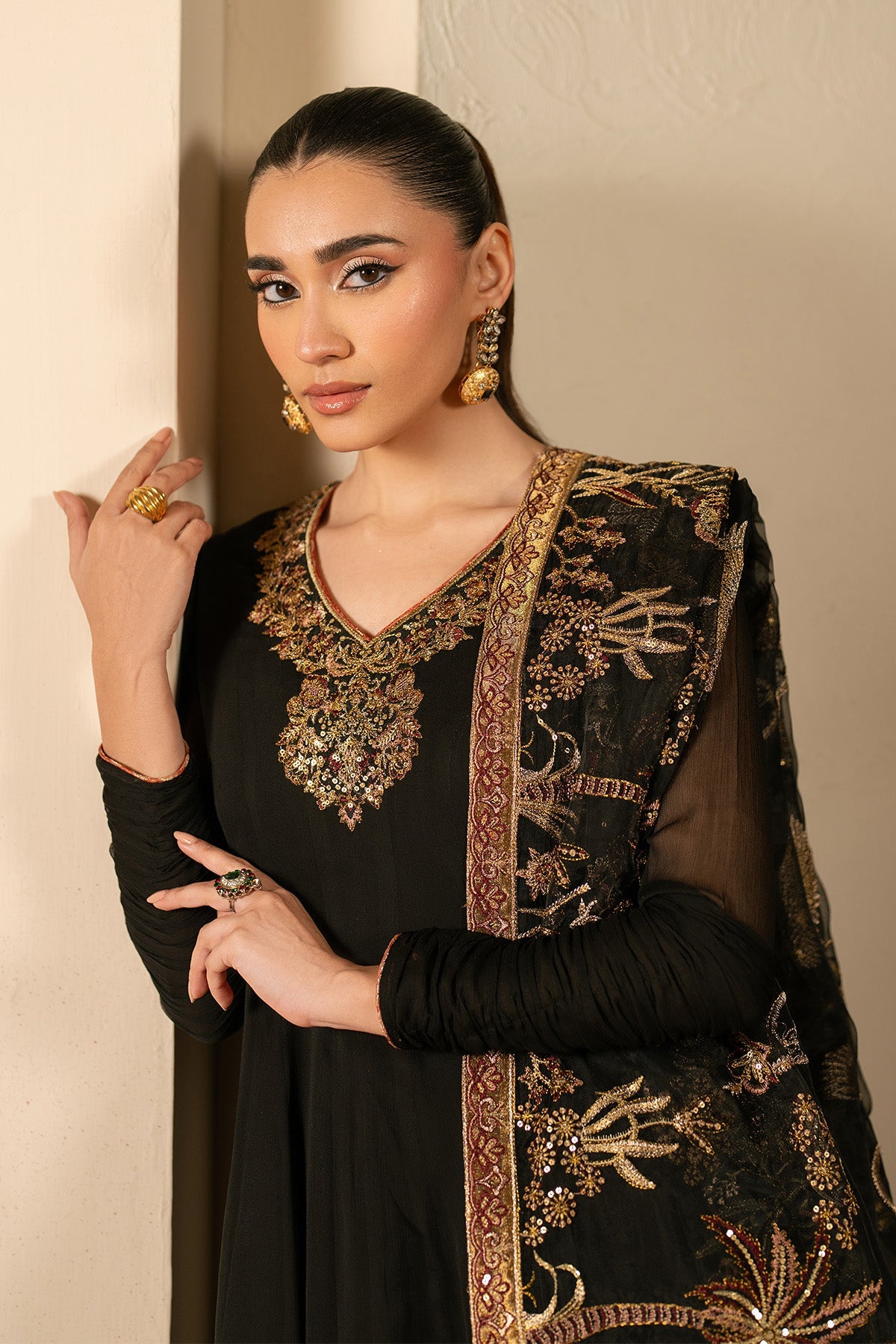 Alizeh | Ready to wear | Black Dress 3 piece - RTW1025, image 4