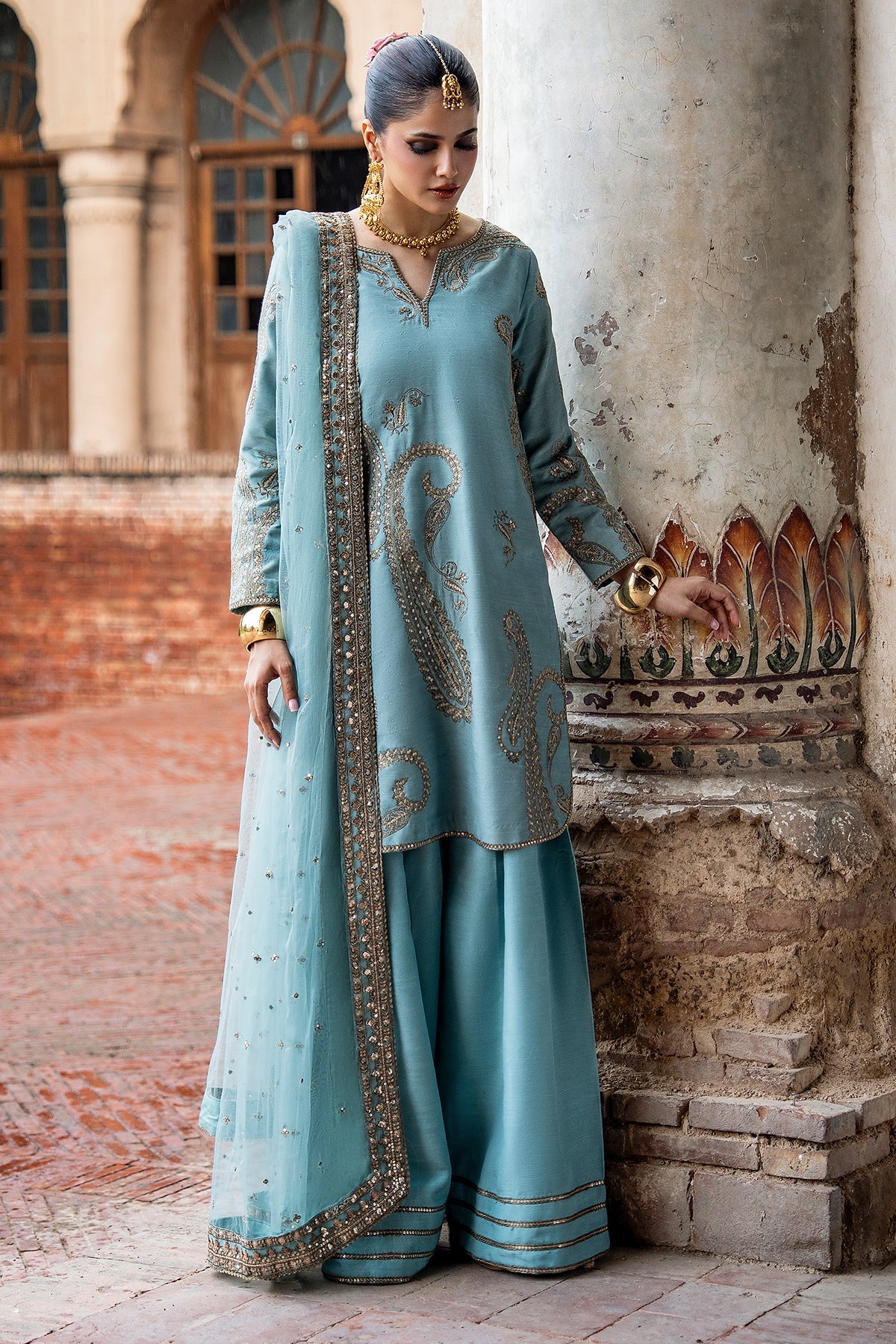 Charizma | Festive Pret | 3-PC Embroidered Raw Silk CMA-6-412
