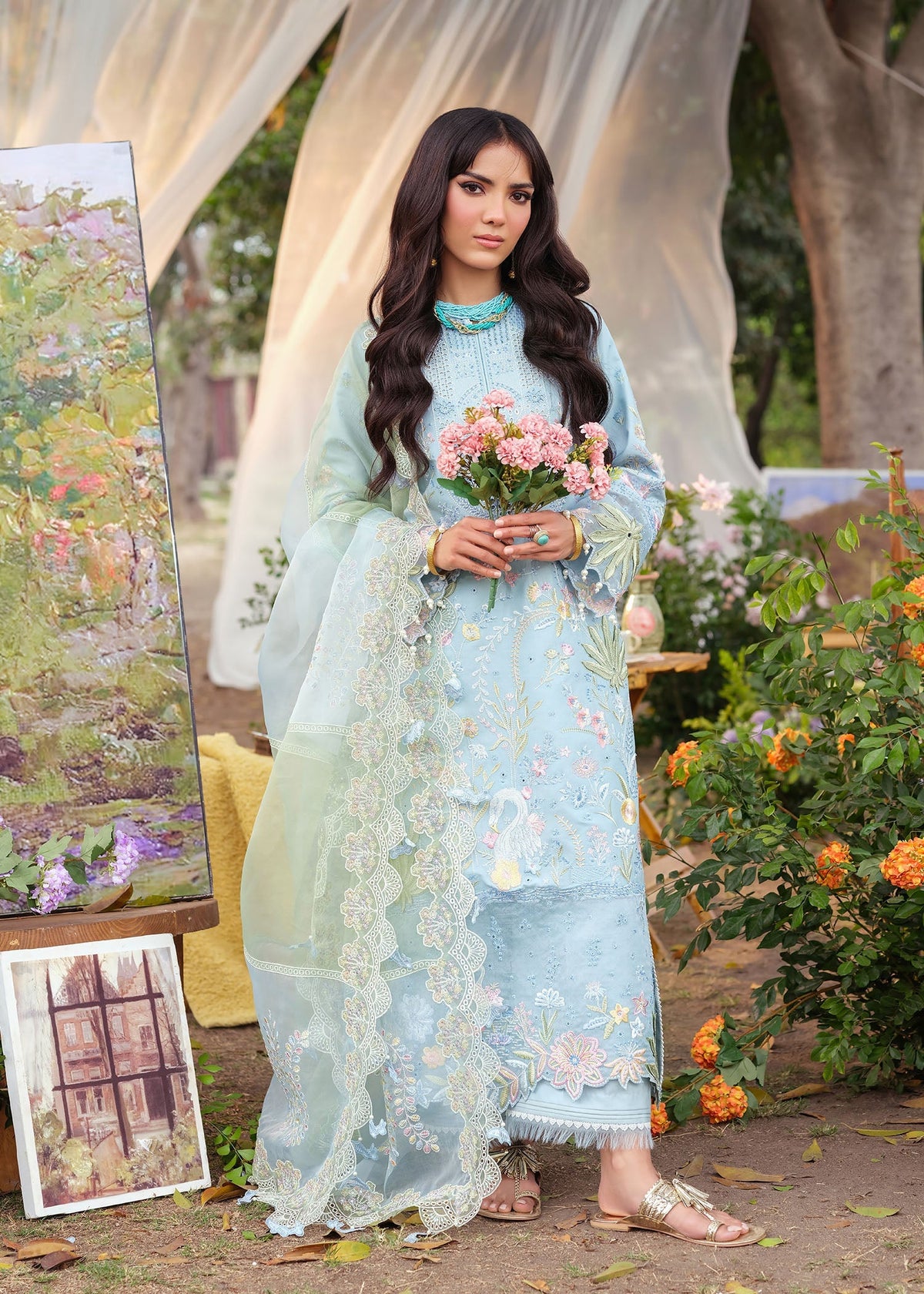 Zarizaa | Echelon Lawn | AZURE -  Zarizaa Ladies Clothes - Original Designer Dress - House of Maryam