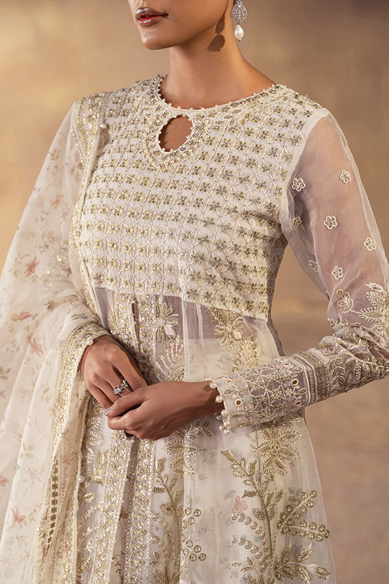 Cross Stitch | Wedding Pret | Ghazal-3PC Organza Embroidered Pret-2