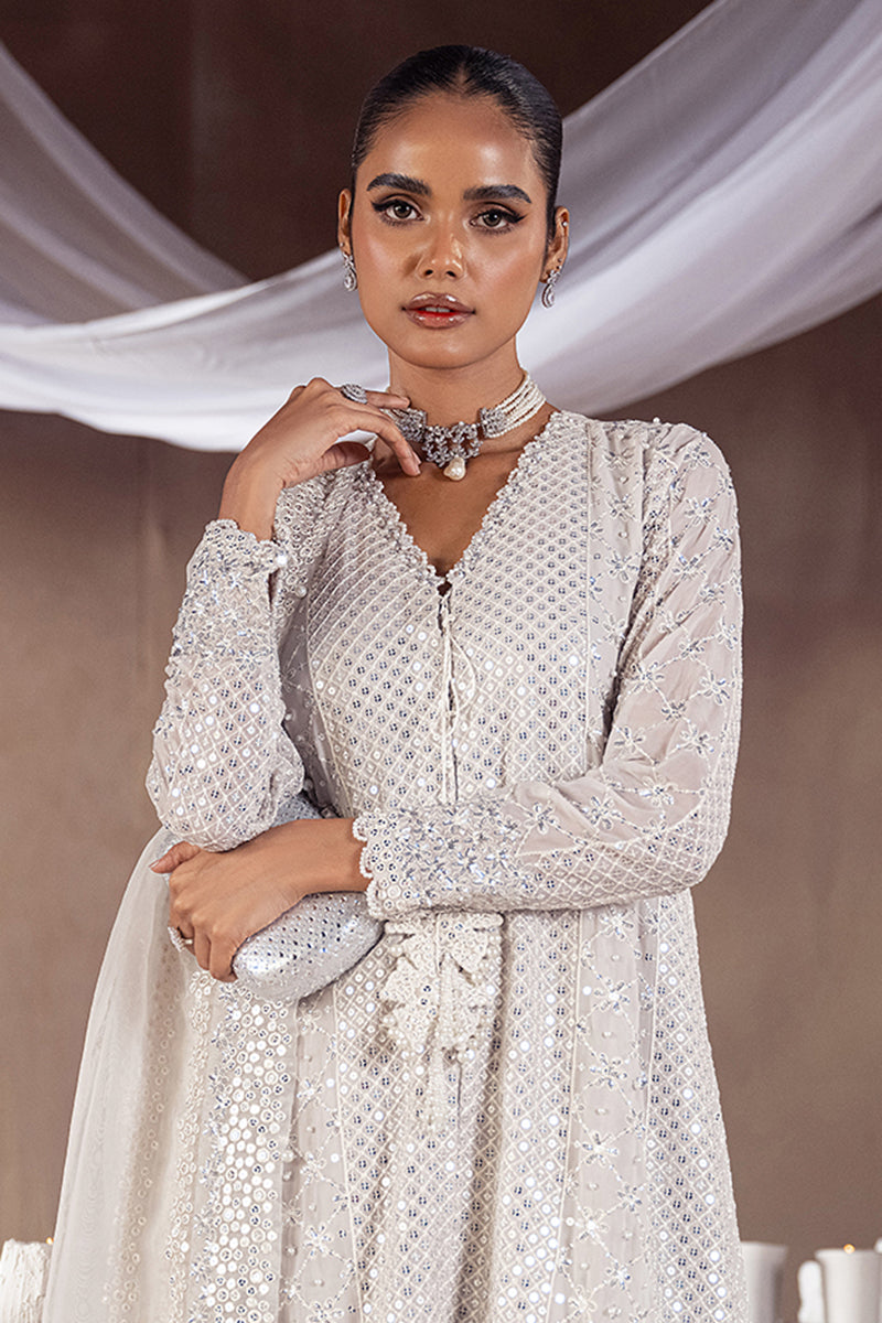 Cross Stitch | Wedding Pret | Kashish-3PC Chiffon Embroidered Pret