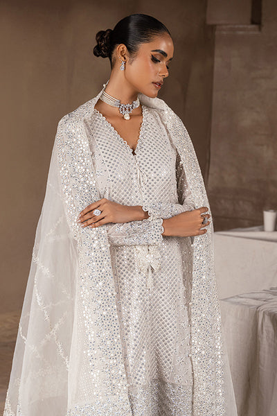 Cross Stitch | Wedding Pret | Kashish-3PC Chiffon Embroidered Pret