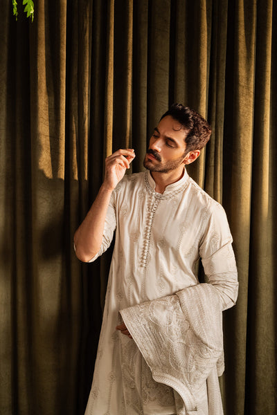 Republic By Omar Farooq | Luxury Rtw | 'Wahaj' Kurta Pajama -  Republic by Omar Farooq Luxury RTW - Original Designer Dress - House of Maryam