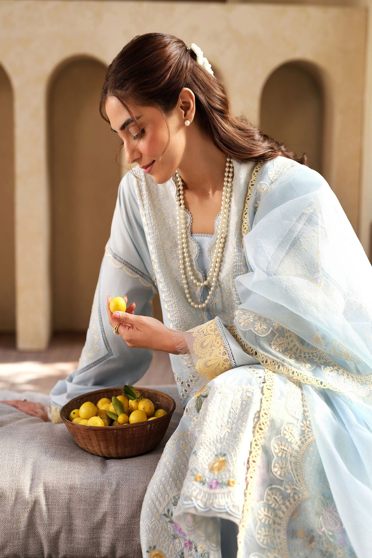 Maryam Hussain | Luxury Lawn 25 | Ocean -  Maryam Hussain Ladies Clothes - Original Designer Dress - House of Maryam