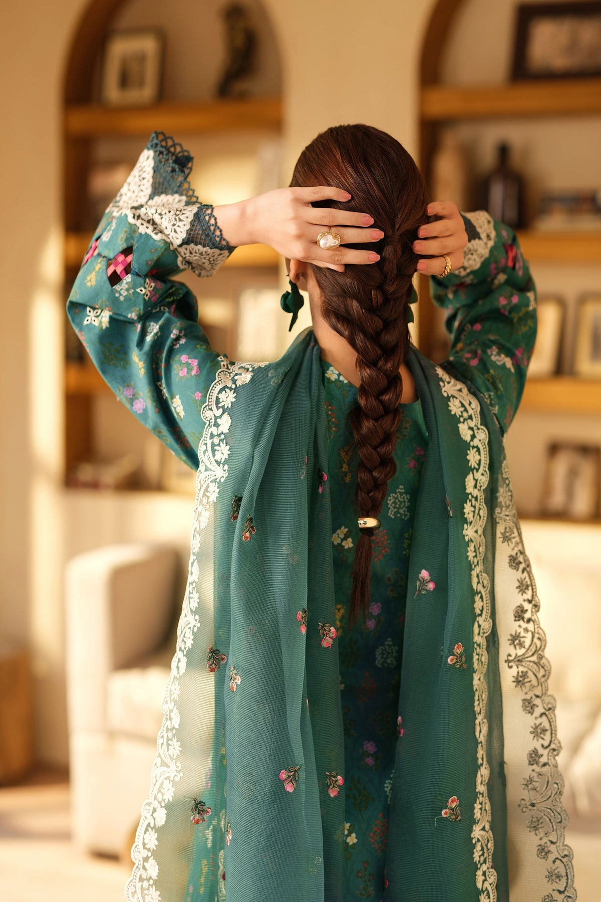 Maryam Hussain | Luxury Lawn 25 | Seashell -  Maryam Hussain Ladies Clothes - Original Designer Dress - House of Maryam