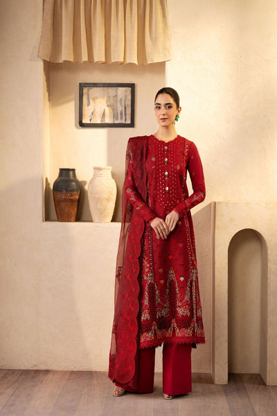 Maryam Hussain | Luxury Lawn 25 | Berry -  Maryam Hussain Ladies Clothes - Original Designer Dress - House of Maryam
