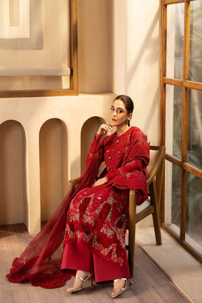 Maryam Hussain | Luxury Lawn 25 | Berry -  Maryam Hussain Ladies Clothes - Original Designer Dress - House of Maryam