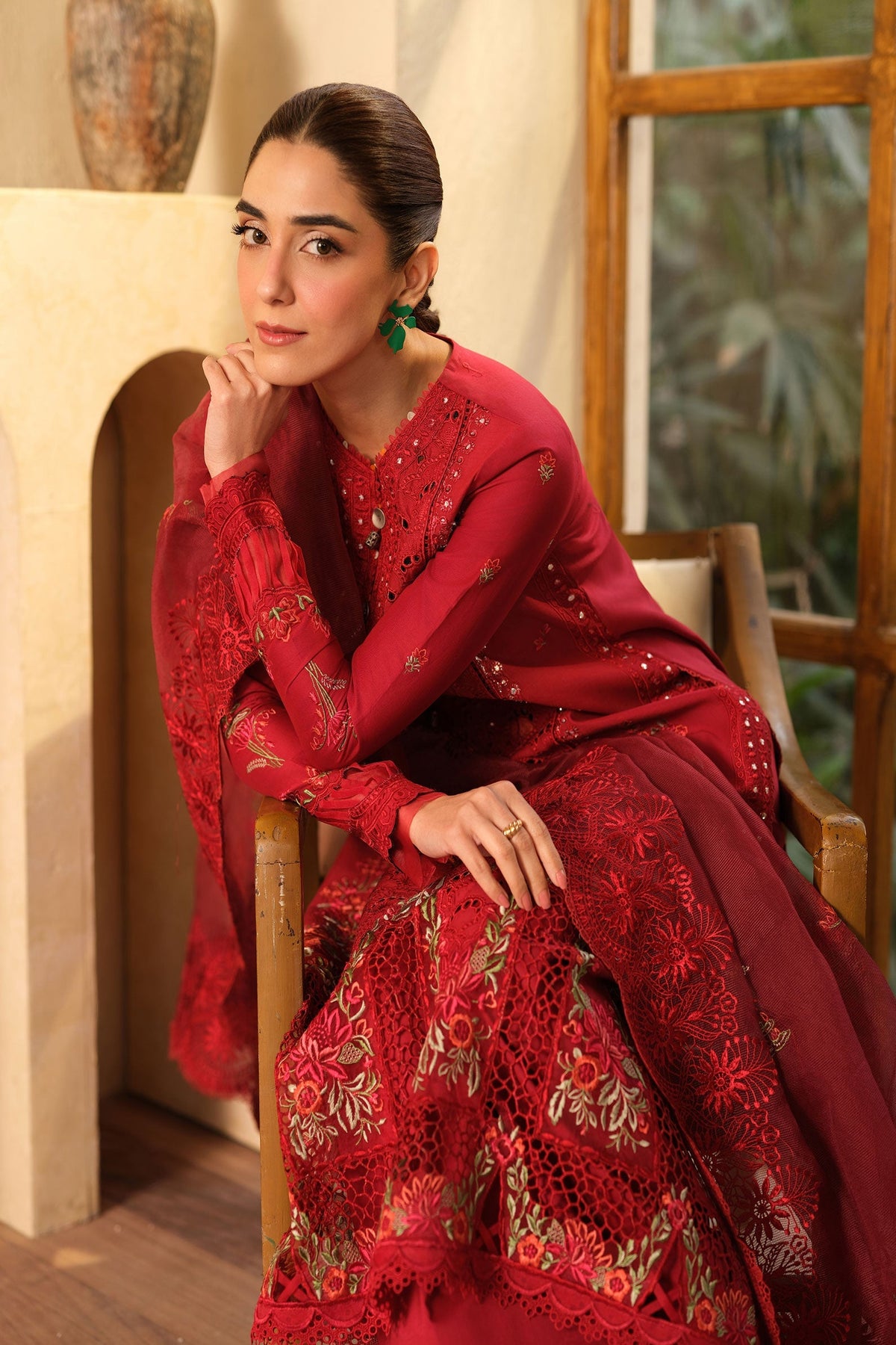 Maryam Hussain | Luxury Lawn 25 | Berry -  Maryam Hussain Ladies Clothes - Original Designer Dress - House of Maryam
