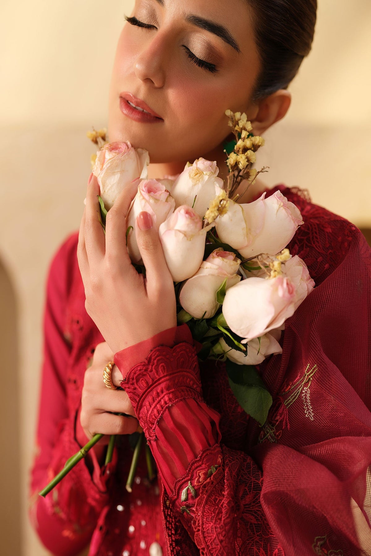 Maryam Hussain | Luxury Lawn 25 | Berry -  Maryam Hussain Ladies Clothes - Original Designer Dress - House of Maryam