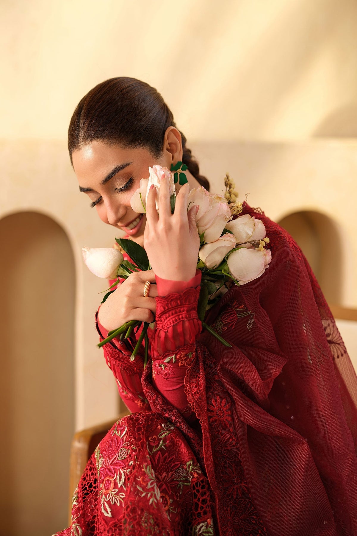 Maryam Hussain | Luxury Lawn 25 | Berry -  Maryam Hussain Ladies Clothes - Original Designer Dress - House of Maryam