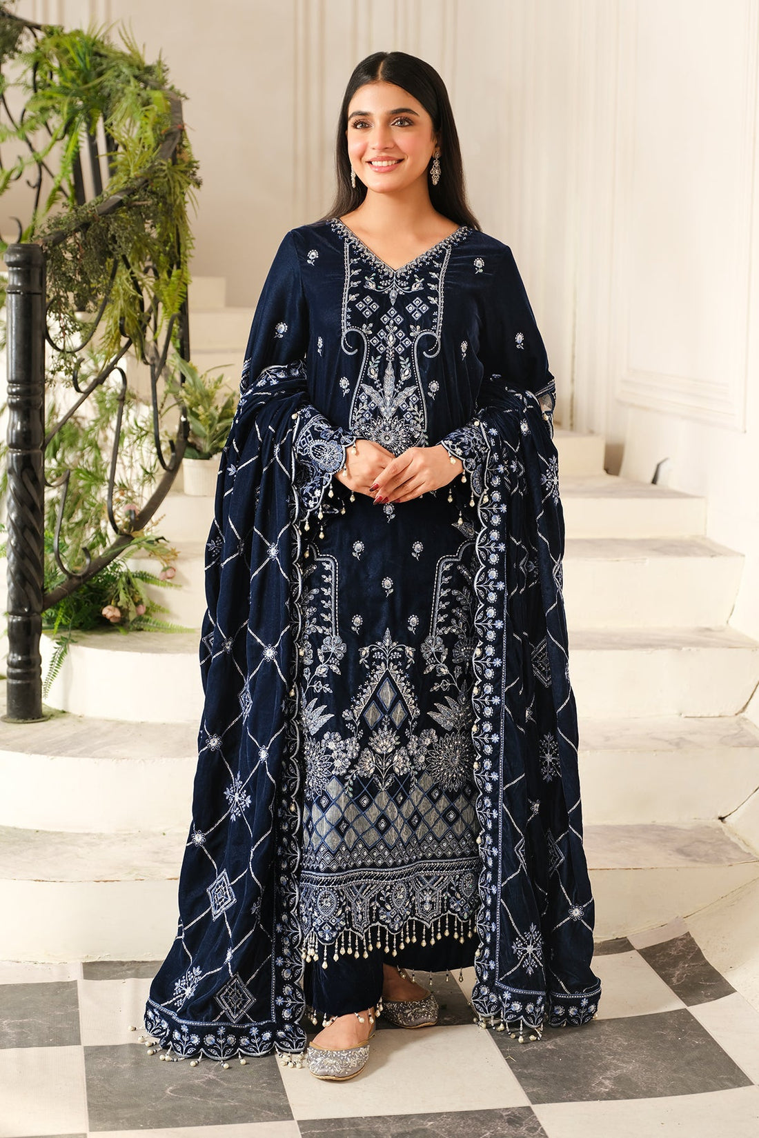 Raeesa Premium | Sheen Luxury Velvet | Soil -  Raeesa Premium Ladies Clothes -  House of Maryam