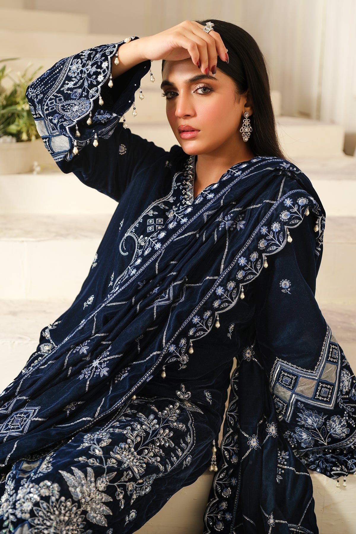Raeesa Premium | Sheen Luxury Velvet | Soil -  Raeesa Premium Ladies Clothes - Original Designer Dress - House of Maryam