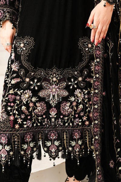 Raeesa Premium | Sheen Luxury Velvet | Noir -  Raeesa Premium Ladies Clothes - Original Designer Dress - House of Maryam