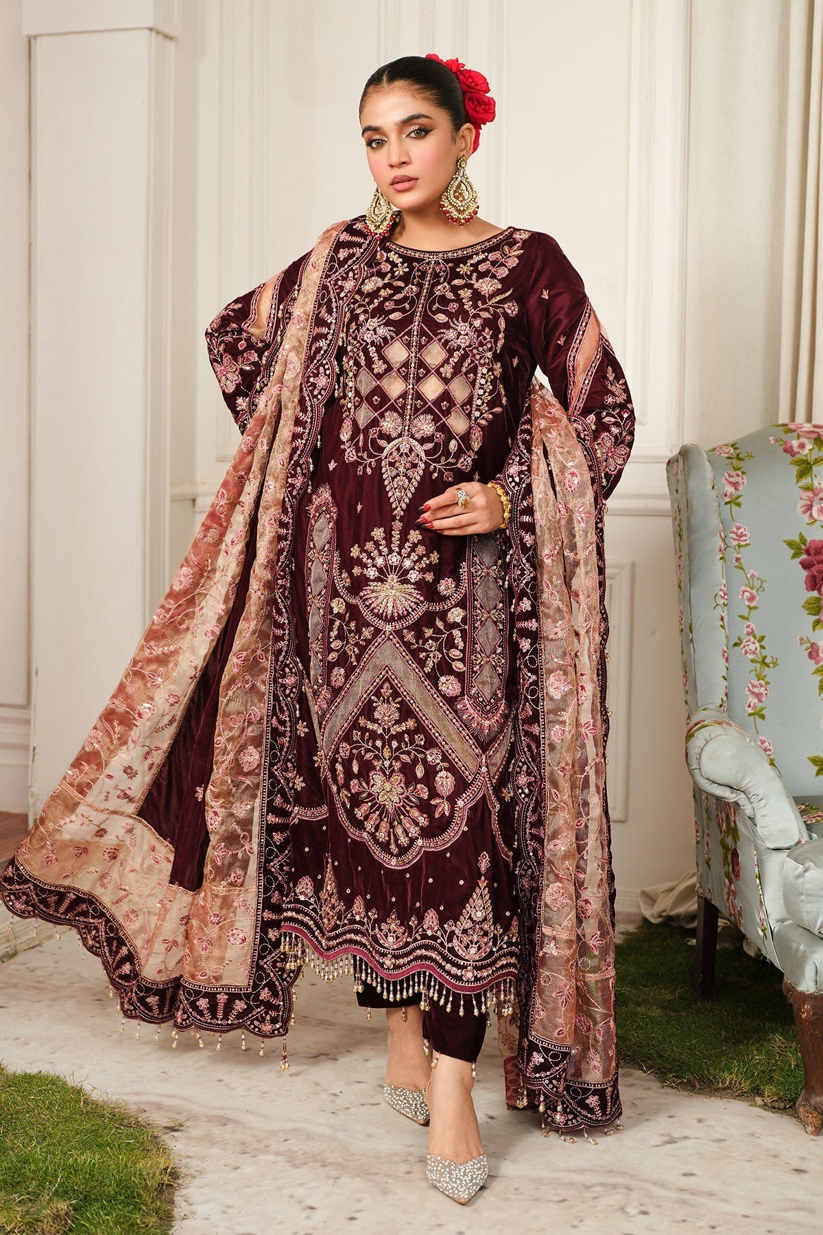 Raeesa Premium | Sheen Luxury Velvet | Poosh -  Raeesa Premium Ladies Clothes - Original Designer Dress - House of Maryam